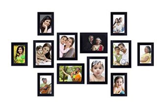 Amazon Brand – Solimo Collage Photo Frames, Set Of 12,Wall Hanging (6 Pcs – 4X6 Inch, 6 Pcs – 5X7 Inch), Black