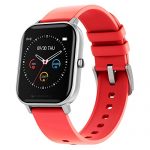 Zebronics Zeb-Fit920Ch Smart Fitness Watch With Full Touch Color Display, 30Days Standby, Customizable Faces, Ip67 Rating, Pedometer,Multi Sports Mode, Spo2, Bp & Hr Monitor (Silver Dial + Red Strap)