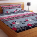 Us Decor Hub 140 Tc Cotton Double Cartoon Bedsheet(Pack Of 1, Multicolor)