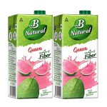 B Natural Guava Juice, Goodness Of Fiber, 1 Litre (Pack Of 2)