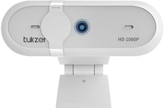 Tukzer 2.1 Mp Full Hd 1080P Web Camera, Cmos Webcam With Microphone| Privacy Cover| Auto-Focus| 360° Rotatable, Tripod Ready Mount | Plug-N-Play Usb For Windows, Mac (White)