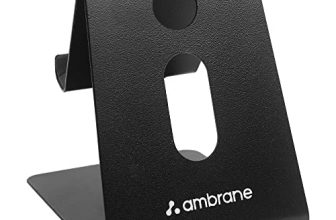 Ambrane Mobile Holding Stand, 180 Degree View, Premium Metal Body, Wide Compatibility, Multipurpose, Anti-Skid Design (Popstand, Black)