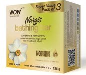 Wow Skin Science Nargis Bathing Bar – Softening & Refreshing – With Nargis Extract – Skin-Friendly With 5.5 Ph – No Parabens, Mineral Oil, Phthalates, Sulphate – 225G(3 X 75 G)