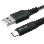 Ambrane Unbreakable 3A Fast Charging Braided Type C Cable – 1.5 Meter (Rct15 (A), Green) Supports Qc 2.0/3.0 Charging