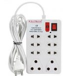Kaltron Kal8Socket 8  Socket Extension Boards(White, 2.5 M)