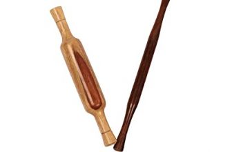Varsha Funiture Wooden Belan 12 Inch + Free Thin Gujrati Belan 14 Inch Rolling Pin (Pack Of 2)
