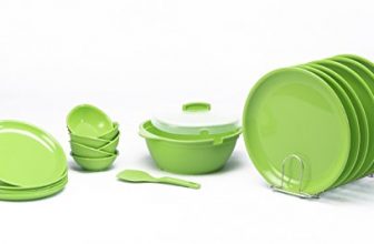 Signoraware Round Dinner Set, 21-Pieces, Parrot Green