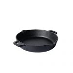 Meyer Pre Seasoned Cast Iron Skillet With 2 Side Handles 24Cm, Black