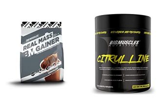 Bigmuscles Nutrition Real Mass Gainer [5 Kg, Chocolate] & Citrulline Malate [50 Servings, Sex On The Beach] | 2000 Mg