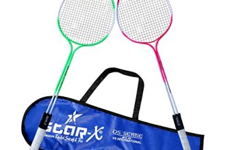 Starx Multi-Shaft Steel Badminton Racquet Set, Adult G4 – 3 3/4-Inch (Multicolor)