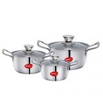 Pigeon Stainless Steel Casserole With Lid Cookware Set (Grey, Silver)