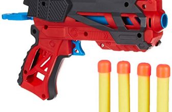 Amazon Brand – Jam & Honey Battle Blaster Toy Guns, Red, With Soft Foam Bullets