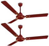 Longway Starlite Deco 1200Mm/48 Inch High Speed Anti-Dust Decorative 5 Star Rated Ceiling Fan 400 Rpm With 3 Year Warranty (Brown, Pack Of 2)