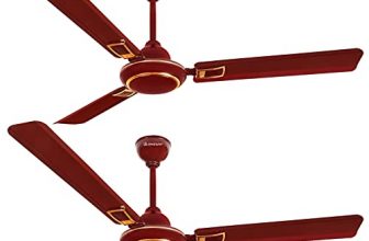 Longway Starlite Deco 1200Mm/48 Inch High Speed Anti-Dust Decorative 5 Star Rated Ceiling Fan 400 Rpm With 3 Year Warranty (Brown, Pack Of 2)