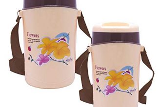 Wonder Plastic Prime Hotline 3 & 4 Insulated Office Lunch Box With Stainless Steel Containers, 2 Pc Lunch Box, Brown Color, Made In India, Kbs01154