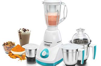 Russell Hobbs Livia750 (750 Watt) Full Copper Motor Mixer Grinder With 3 Stainless Steel Jar + 1 Juicer Jar (White)