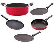 Nirlon Non-Stick Coated Dishwasher Safe Aluminium Kitchen Utencils Combo Set Of 5 Pieces (2.6Mm_Ct11_Ct12_Fp10_Cass22_Ft12)