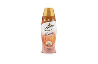 Santoor Perfumed Talc With Sandalwood Extracts, 150G (Buy 1 Get 1 Free)