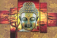 Saf ‘Buddha’ Uv Textured Religious Home Decorative Item Poster (Paper, 12 X 18 Inch, Multicolour) Posterm107