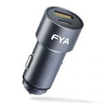 Fya Car Charger,36W Usb Fast Charge Car Charger,Aluminum Alloy Pd & Qc 3.0 2 Ports Mini Car Adapter Compact Charger,Compatible With Cellular Phones(Apple,Samsung,Huawei,Xiaomi,Redmi,Etc.)(Space Gray)