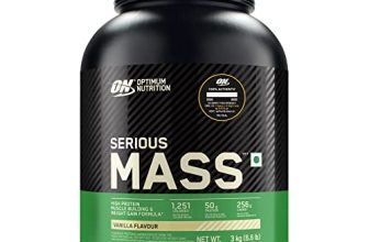 Optimum Nutrition (On) Serious Mass Gainer (Veg), High Protein High Calorie Weight Gainer – 3 Kg (Vanilla) With Vitamins & Minerals