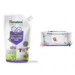 Himalaya Germ Free Baby Laundry Wash 1 L Pouch, White, (7004801) & Himalaya Gentle Baby Wipes, 72 Wipes,White