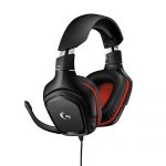 Logitech G 331 Wired Over Ear Gaming Headphones, 50 Mm Audio Drivers, Rotating Leatherette Ear Cups, 3.5 Mm Audio Jack, With Mic, Lightweight For Pc, Mac, Xbox One, Ps4, Nintendo Switch – Black/Red