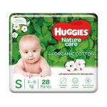 Huggies Nature Care Pants, Small (S) Size Baby Diaper Pants, 28 Count, Nature’S Gentle Protection With Organic Cotton