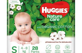 Huggies Nature Care Pants, Small (S) Size Baby Diaper Pants, 28 Count, Nature’S Gentle Protection With Organic Cotton