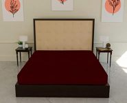 Shri Vyas Linen 100% Waterproof Dustproof, Terry Cotton, Mattress Protector Double Size Bed, Maroon (36X72)