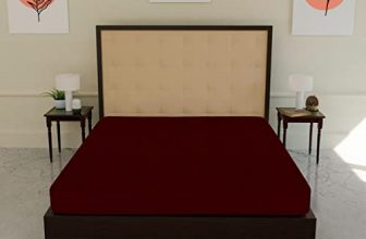 Shri Vyas Linen 100% Waterproof Dustproof, Terry Cotton, Mattress Protector Double Size Bed, Maroon (36X72)
