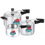 Pigeon By Stovekraft 14231 Non Induction Inner Lid Aluminium Pressure Cooker, 2, 3, 5 Litre, Silver, Large