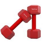 Lifelong Pvc Hex Dumbbells Pack Of 2 (1Kg*2) Red Color For Home Gym Equipment Fitness Barbell|Gym Exercise|Home Workout, Gym Dumbbells|Dumbbells Weights For Men & Women (6 Months Warranty)