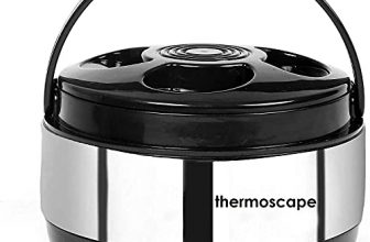 Thermoscape Stainless Steel Casseroles With Handle And Insulated Lids Keeps Chapati Food Curry Hot Meal With Easy To Carry Handle – Thermosteel And Double Wall Insulation (5500 Ml)