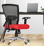 Da Urban® Modway Mid-Back Revolving Mesh Ergonomic Chair For Home & Office With Tilt Lock Mechanism, Armrest & High Comfort Seating (Red)