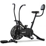 Beatxp Vortex Plus 4M Air Bike Exercise Cycle For Home |Gym Cycle For Workout With Adjustable Cushioned Seat |Moving Handles | Back Support & Tummy Twister With 6 Months Warranty (Black)