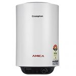 Crompton Amica 25-L 5 Star Rated Storage Water Heater (Geyser) With Free Installation And Connection Pipes (Black & White)