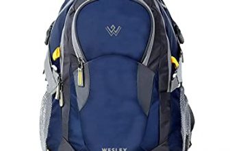 Wesley Spartan Unisex Travel Hiking Laptop Bag Fits Upto 17.3 Inch With Raincover And Internal Organiser Backpack Rucksack College Bag (Navy Blue)