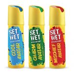 Set Wet Deodorant Spray Perfume Cool, Charm & Mischief Avatar For Men, 150Ml (Pack Of 3)