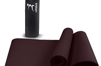 Vifitkit Anti-Skid Yoga Mat With Carry Bag For Home Gym & Outdoor Workout, Water-Resistant, Soft, Easy To Fold (Wine, 4Mm)