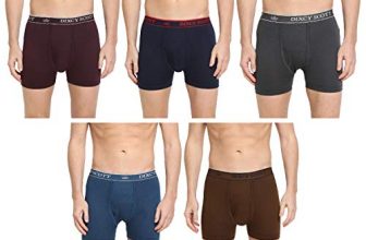 Dixcy Scott Men’S Cotton Trunks (Pack Of 5) (Crosstrunk-P5_Navy/Dark Grey/Lt Coffee Brown/Denim Blue/Wine_L)