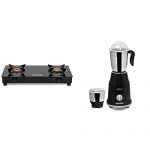 Lifelong Automatic Ignition 2 Burner Gas Stove With 6Mm Toughened Glass Top (Doorstep Service, 1 Year Warranty) & Lifelong 500 Watt Duos Mixer Grinder (1 Year Warranty)