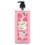 Lux Body Wash Soft Skin French Rose & Almond Oil Supersaver Xl Pump Bottle With Long Lasting Fragrance, Glycerine, Paraben Free, Extra Foam, 750 Ml