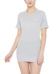 Clovia Women’S Polyester Sports Short Sleeve T-Shirt Dress (At0129P01_Grey_L)
