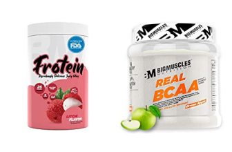 Bigmuscles Nutrition Frotein 26G Refreshing Litchi Flavored Hydrolysed Whey Light And Crisp Like Juice (30 Servings, 1 Kg) & Real Bcaa [50 Servings, Green Apple] -100% Micronized Vegan