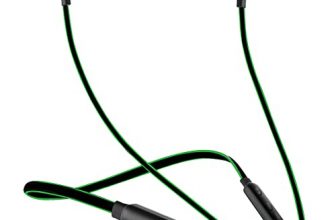 Ptron Tangent Lite Bluetooth 5.0 Wireless In Ear Earphones With Hi-Fi Stereo Sound, 8Hrs Playtime, Lightweight Snug-Fit, Ipx4 Water Resistant, Fast Charge, Voice Assistant & In-Line Mic (Black/Green)