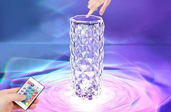 Primesky® Crystal Rose Diamond Table Lamp Acrylic Led Rgb 16 Colors Usb Remote And Touch Control Desk Lamp For Bedroom And Living Room