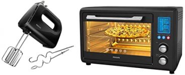 Philips Hr3705/10 300-Watt Hand Mixer & Hd6976/00 36-Litre Digital Oven Toaster Grill, 2000W, With Opti Temp Technology, Temperature Control, Convection Mode, 7-Level Browning Function