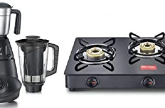 Prestige Iris Plus 750 Watt Mixer Grinder & Iris Lpg Gas Stove, 3 Burner, Black, Glass, Manual