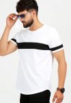 Lifeidea Solid Men Round Neck White, Black T-Shirt